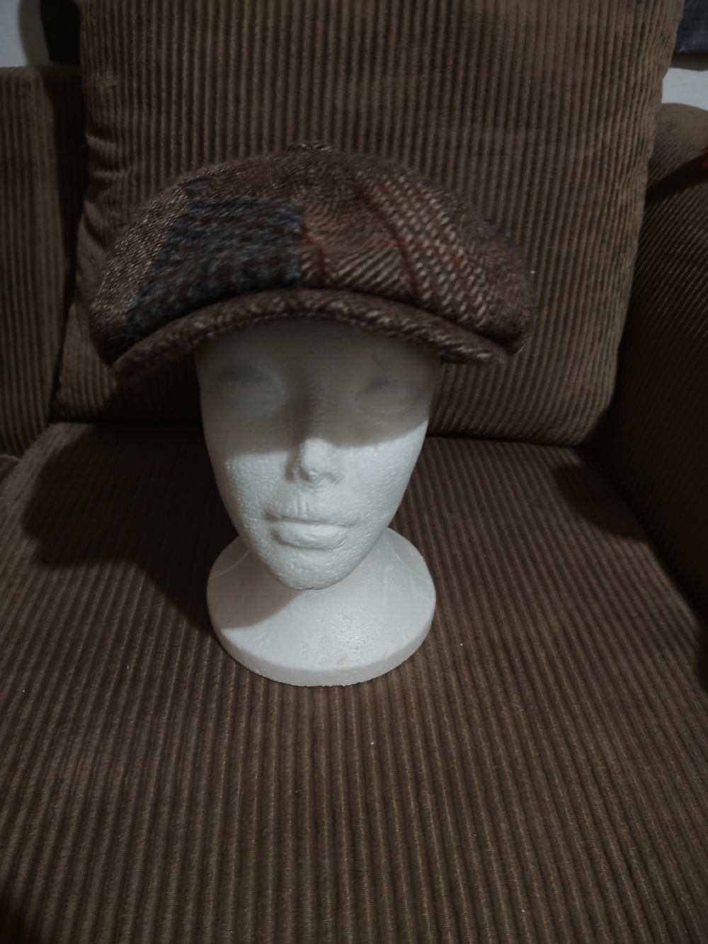 Men's Brown Tweed Flat Cap - Classic Newsboy Hat